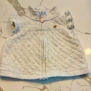 Girls 9month Carters grey pattern sweater vest with flower emblem
